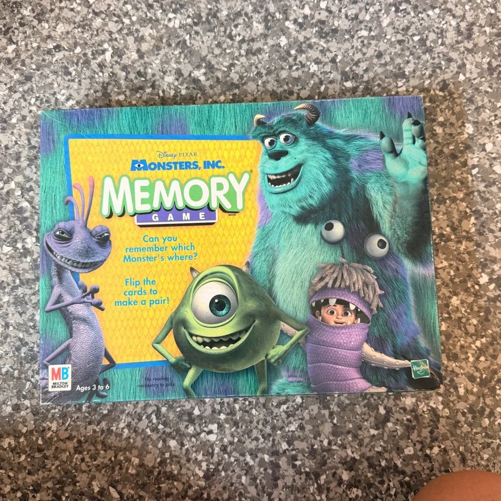Disney Pixar Monsters Inc Memory Game Milton Bradley 2001 Complete 72 Cards